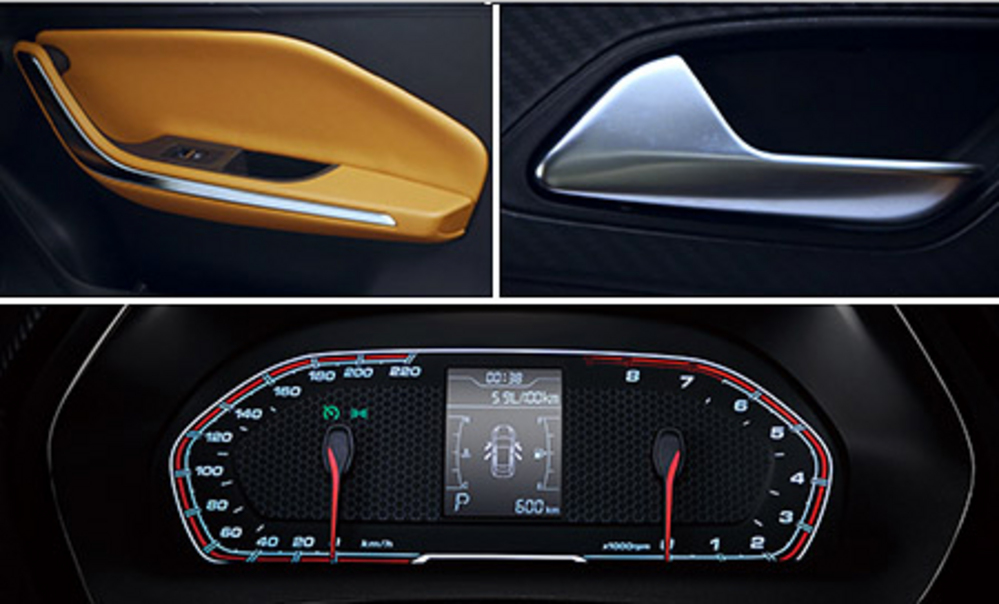 Potencia y belleza integradas. Manija integrada en las puertas + Tablero de instrumentos 3D de autoiluminación Originado a partir del creativo diseño del palo de hockey sobre hielo, el diseño de la manija de las puertas y la aguja roja del tablero de instrumentos autoluminoso del TIGGO 2 adopta la clase de diseño que llena al vehículo de detalles localizados de apariencia deportiva. Es la profunda perspectiva del diseñador acerca del vehículo y la naturaleza humana.